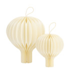 Set 2 MONGOLFIERE in carta - AVORIO - Decorazione frufru - 20/30cm
