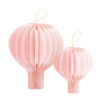 Set 2 MONGOLFIERE in carta - ROSA e BIANCHE - Decorazione frufru - 20/30cm