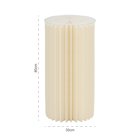Colonna in carta colore Avorio - 30x80cm - con piano d'appoggio trasparente