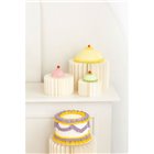 Alzatina colonna in carta Avorio - 15x10cm - con piano d'appoggio trasparente