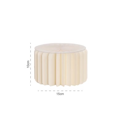 Alzatina colonna in carta Avorio - 15x10cm - con piano d'appoggio trasparente