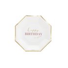 Coordinato HAPPY BIRTHDAY gradazioni Rosa e Oro Lucido piatti bicchieri tovaglioli