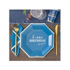 Coordinato tavola 40 Anni gradazioni Blu e Oro Lucido piatti bicchieri tovaglioli