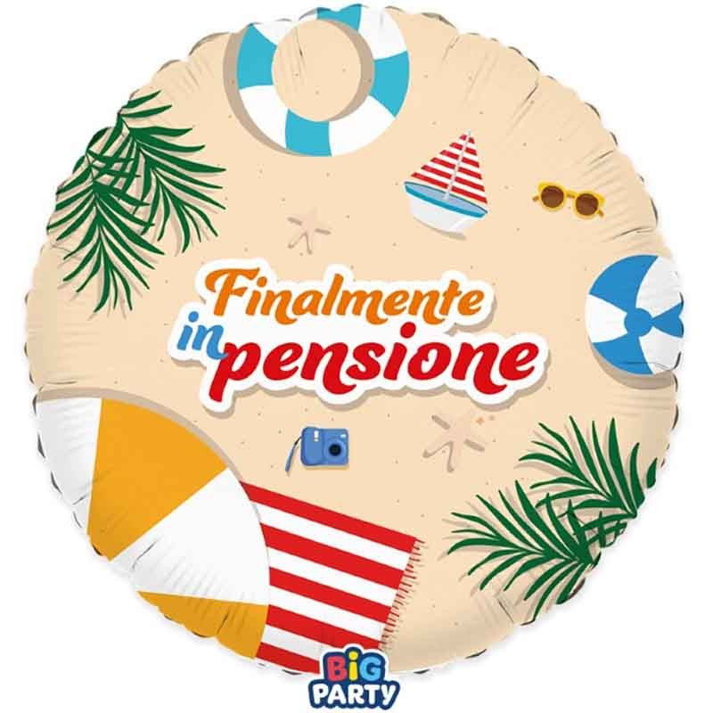 Palloncino Finalmente in Pensione - palloncino gonfiabile ad elio Ø45cm