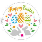Stencil decorativo HAPPY Easter - PASQUA Ø25cm - ideale per lo zucchero a velo