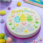 Stencil decorativo HAPPY Easter - PASQUA Ø25cm - ideale per lo zucchero a velo