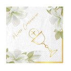 16 Tovaglioli in carta PRIMA COMUNIONE - 25x25cm - Oro - Tovagliolini da dessert