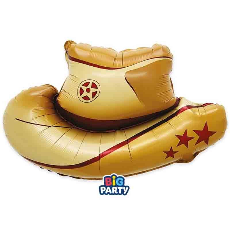 PALLONCINO a forma di CAPPELLO da COWBOY - 62x48cm - gonfiabile ad aria
