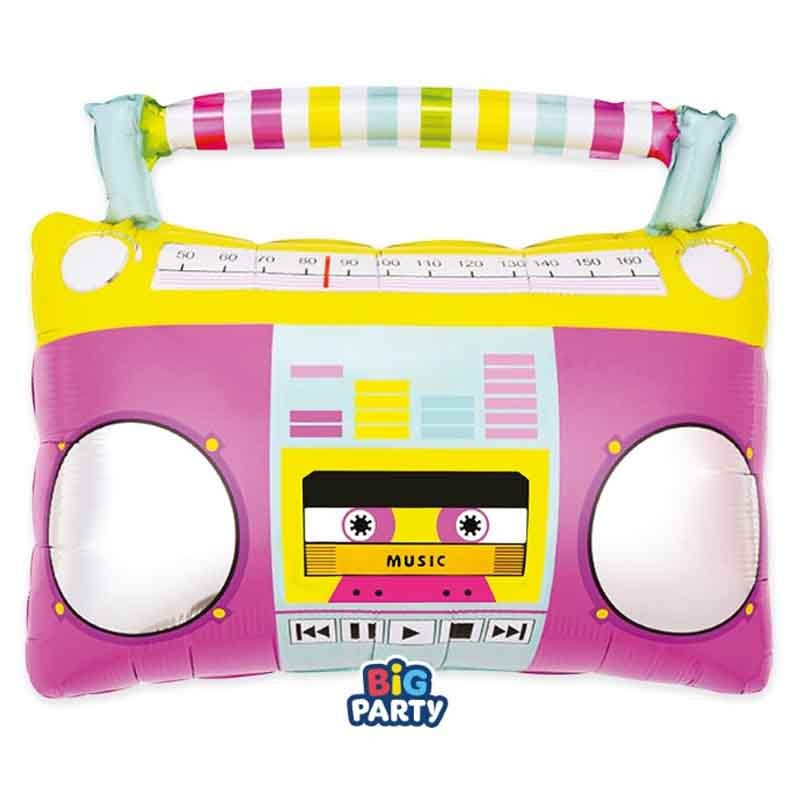 PALLONCINO a forma di STEREO Musicale Music Party - 57x59cm - gonfiabile ad elio