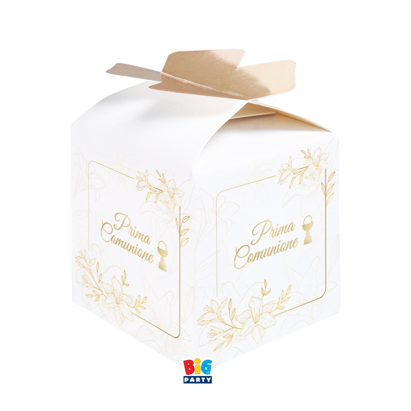 10 Scatoline in carta portaconfetti - PRIMA COMUNIONE - 5x7x5cm