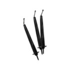 12 Candele classiche - colore NERO - candeline in cera per torte e dolci - H8cm