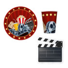 Kit coordinato tavola CINEMA pellicola ciak - piatti bicchieri tovaglioli