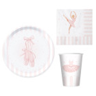 Kit coordinato tavola BALLERINA danza classica - piatti bicchieri tovaglioli