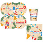 Kit coordinato tavola PENSIONE pensionato - piatti bicchieri tovaglioli