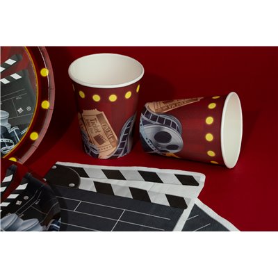 Kit coordinato tavola CINEMA pellicola ciak - piatti bicchieri tovaglioli