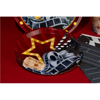 Kit coordinato tavola CINEMA pellicola ciak - piatti bicchieri tovaglioli