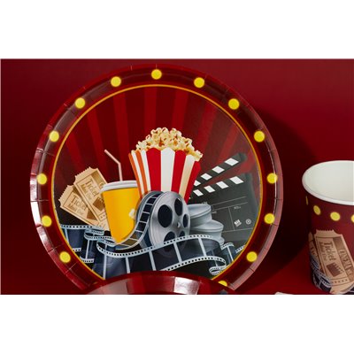 Kit coordinato tavola CINEMA pellicola ciak - piatti bicchieri tovaglioli