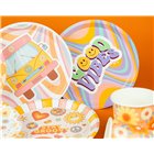 Kit coordinato tavola Groovy Party Peace & Love - piatti bicchieri tovaglioli