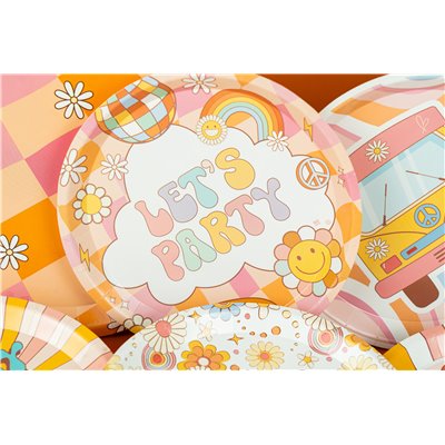 Kit coordinato tavola Groovy Party Peace & Love - piatti bicchieri tovaglioli