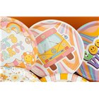 Kit coordinato tavola Groovy Party Peace & Love - piatti bicchieri tovaglioli