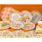 Kit coordinato tavola Groovy Party Peace & Love - piatti bicchieri tovaglioli