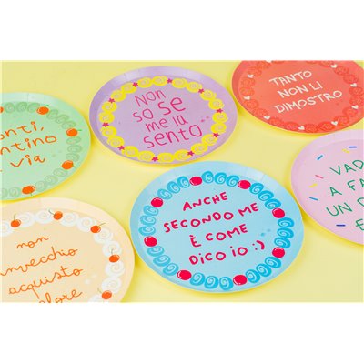 Kit coordinato tavola compleanno PENSATI GIOVANE - piatti bicchieri tovaglioli