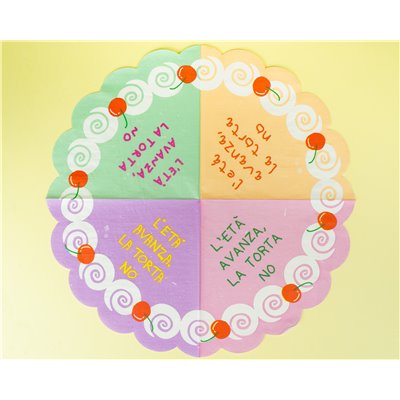 Kit coordinato tavola compleanno PENSATI GIOVANE - piatti bicchieri tovaglioli