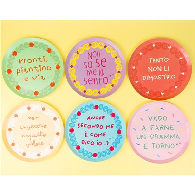 Kit coordinato tavola compleanno PENSATI GIOVANE - piatti bicchieri tovaglioli