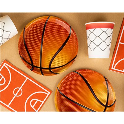 Kit coordinato tavola sport BASKET pallacanestro - piatti bicchieri tovaglioli