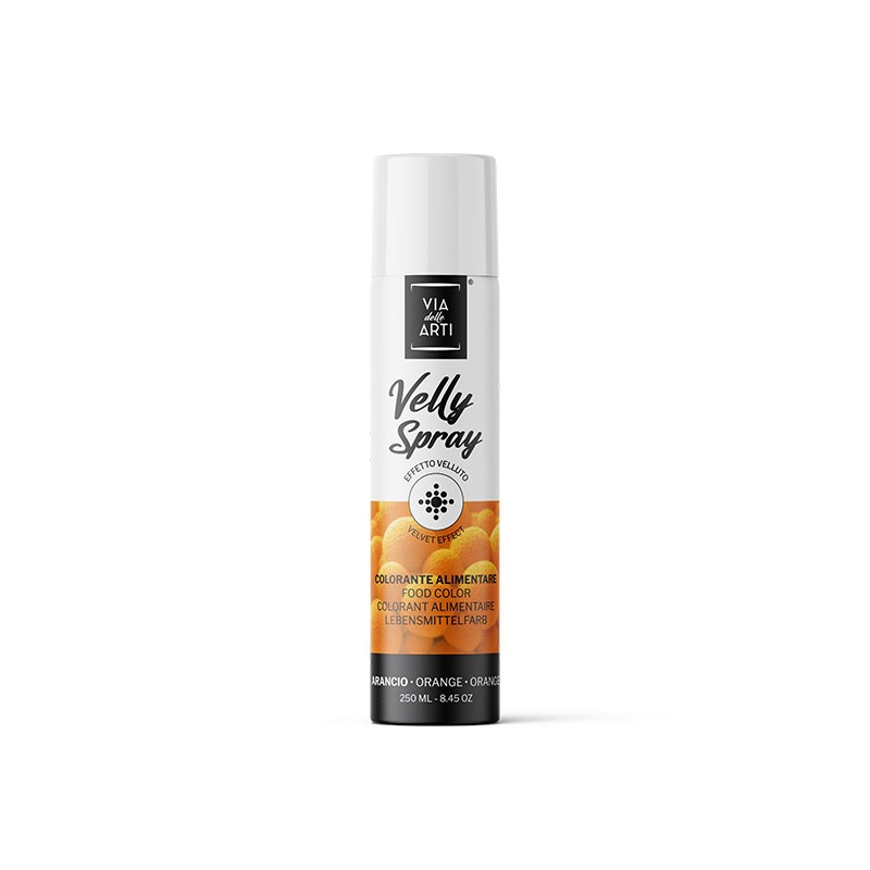 Colorante Alimentare VELLY ARANCIO Spray Professional Effetto Vellutato - 250ml