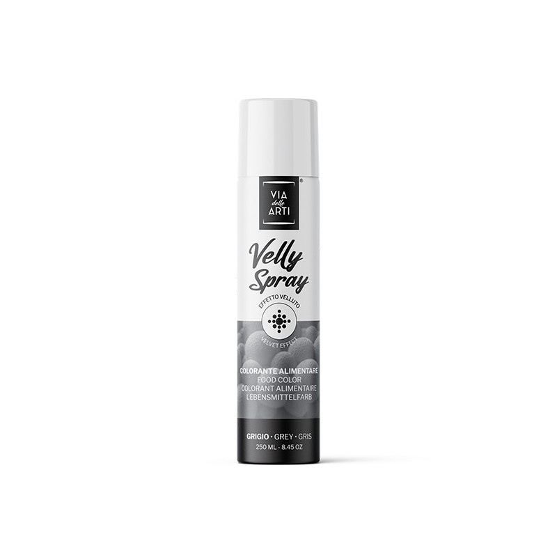 Colorante Alimentare VELLY GRIGIO Spray Professional Effetto Vellutato - 250ml