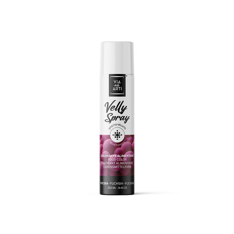 Colorante Alimentare VELLY FUCSIA Spray Professional Effetto Vellutato - 250ml