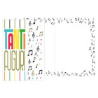 Biglietto auguri generico compleanno Tanti Auguri con note musicali