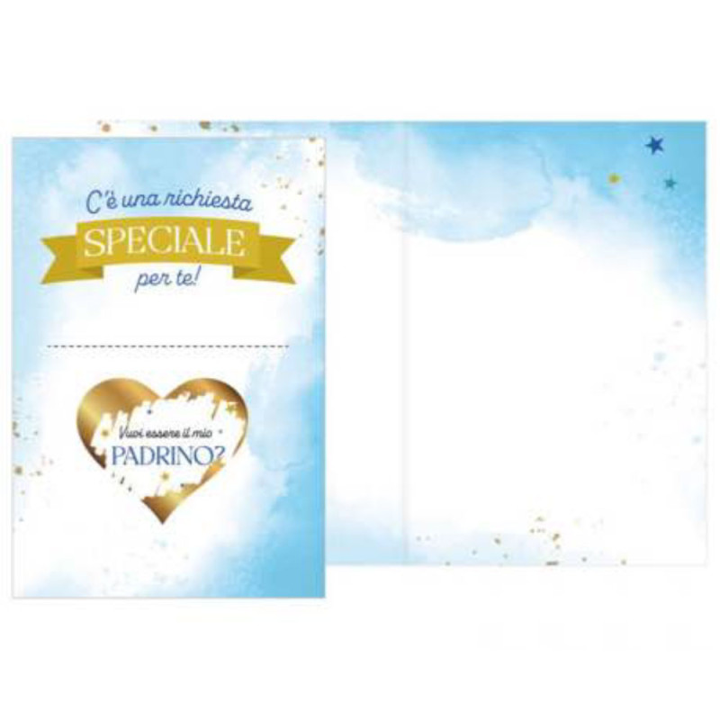 Biglietto augurale Vuoi essere il mio PADRINO? - con adesivo gratta e vinci