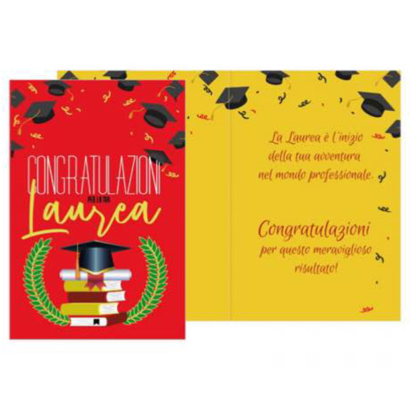 Biglietto di auguri Congratulazione per la tua LAUREA - completo di busta
