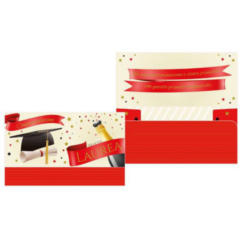 Biglietto auguri Congratulazione per la tua LAUREA - a Pochet - fantasia spumante