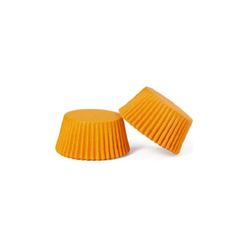 70 Pirottini tondi in carta forno antiaderente - n.2 arancione 25xH17 mm