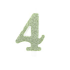 CANDELA numero 4 quattro VERDE SALVIA - Bio GLITTER - candelina in cera per torta