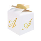 10 Scatoline in carta portaconfetti - con lettera A iniziale in ORO - 5x7x5cm