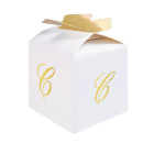 10 Scatoline in carta portaconfetti - con lettera C iniziale in ORO - 5x7x5cm