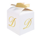 10 Scatoline in carta portaconfetti - con lettera D iniziale in ORO - 5x7x5cm