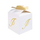 10 Scatoline in carta portaconfetti - con lettera I iniziale in ORO - 5x7x5cm