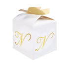 10 Scatoline in carta portaconfetti - con lettera N iniziale in ORO - 5x7x5cm