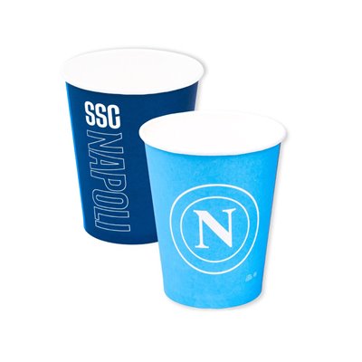 Kit coordinato tavola CALCIO squadra Napoli - piatti piattini bicchieri