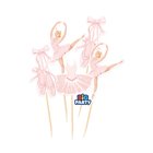 Set 5 mini Cake Topper in carta tema Danza Classica - decorazione torte dolci