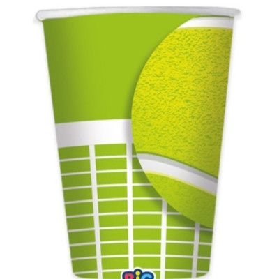 Kit coordinato tavola sport TENNIS - 12 persone - piatti, bicchieri e tovaglioli