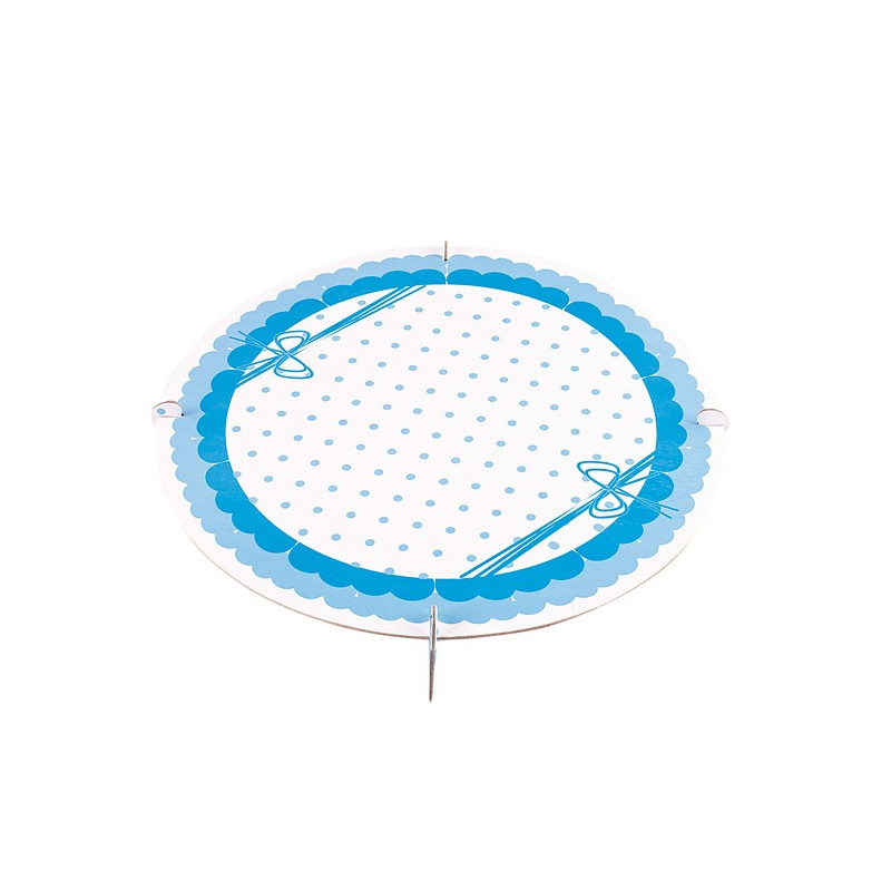 Alzata Alzatina in carta POIS CELESTE - 30cm - per torta dolci ecc.