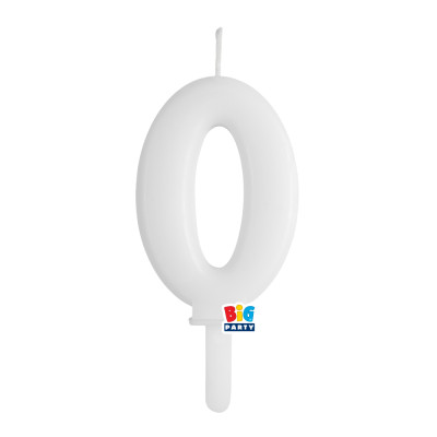 CANDELA numero 0 Zero BIANCO - Tiny Plump - candelina in cera per torta
