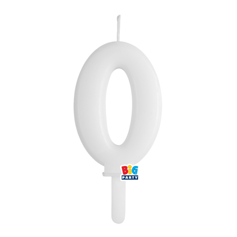 CANDELA numero 0 Zero BIANCO - Tiny Plump - candelina in cera per torta