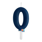 CANDELA numero 0 Zero BLU NAVY - Tiny Plump - candelina in cera per torta